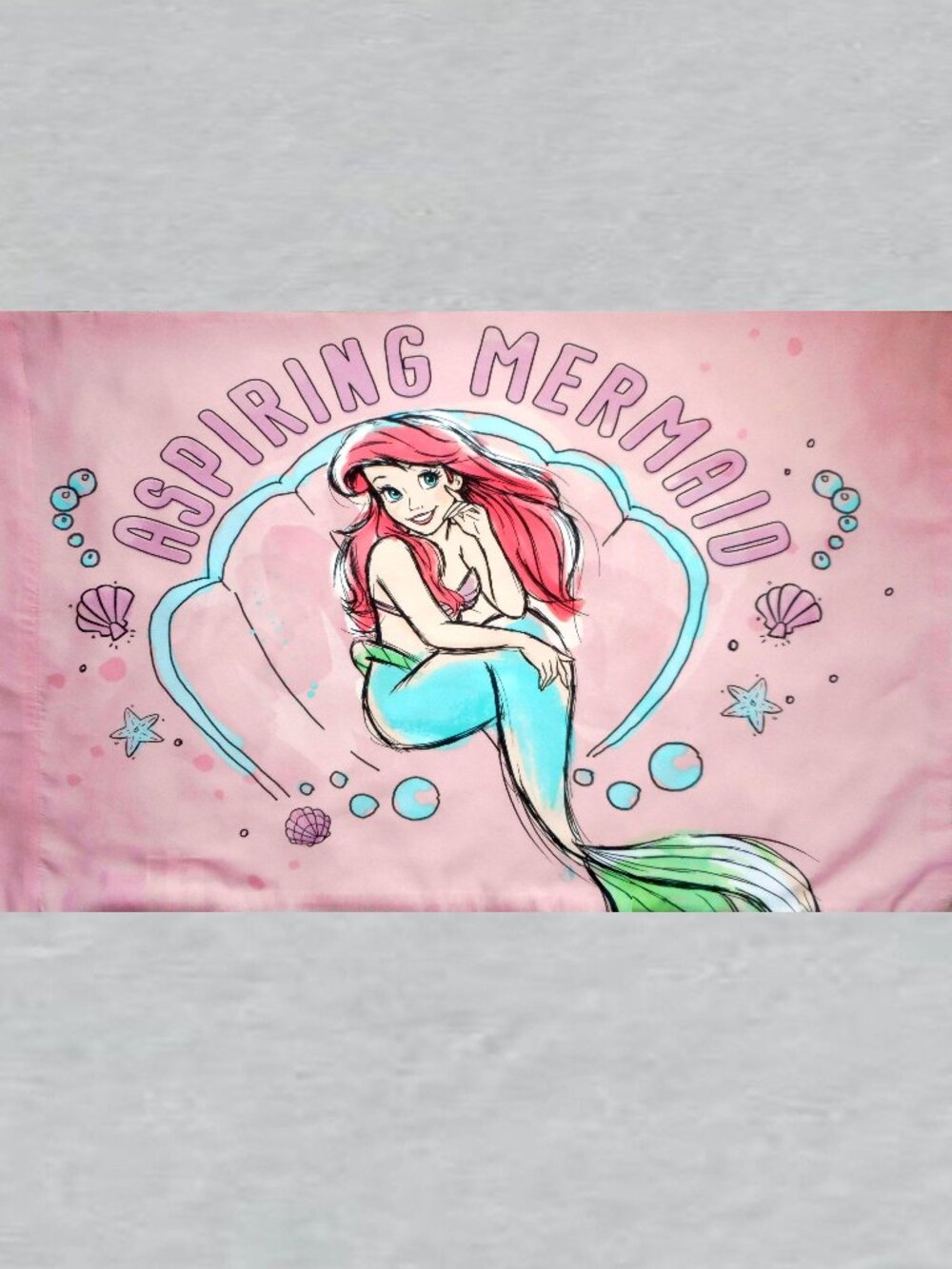 Little Mermaid Standard Pillowcase measures 20 x 30 inches